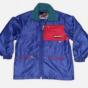 Vintage Nike Jacket Mens‎ Medium Blue Red Ski Snow Windbreaker 90s YKK 95